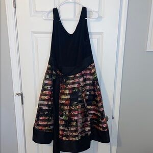 Chic Black Dress with Floral Accents